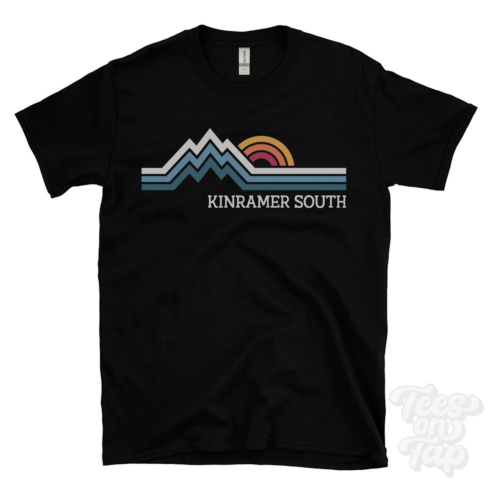 KINRAMER SOUTH RETRO LOGO PARODY T-SHIRT ballycastle moyle district northern