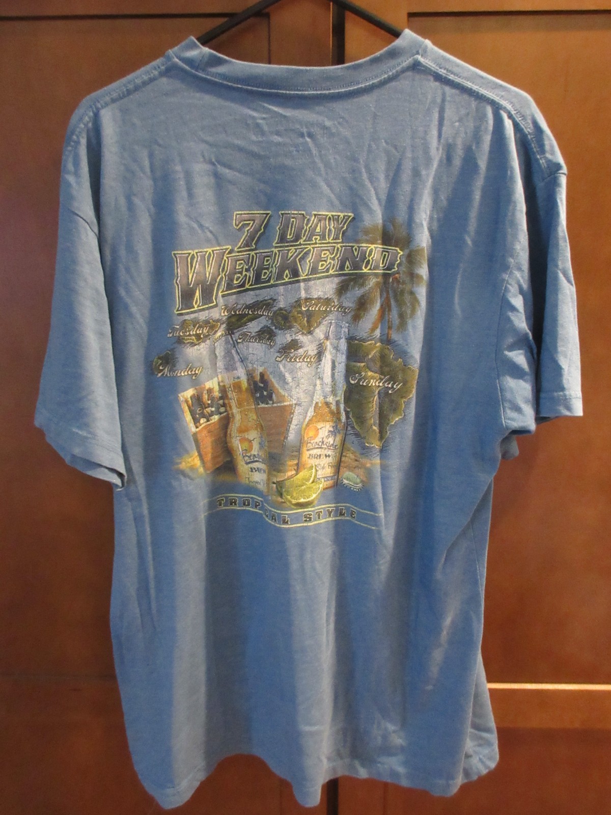 7 DAY WEEKEND TROPICAL STYLE BEACHSIDE BREW NEWPORT T-SHIRT SIZE L
