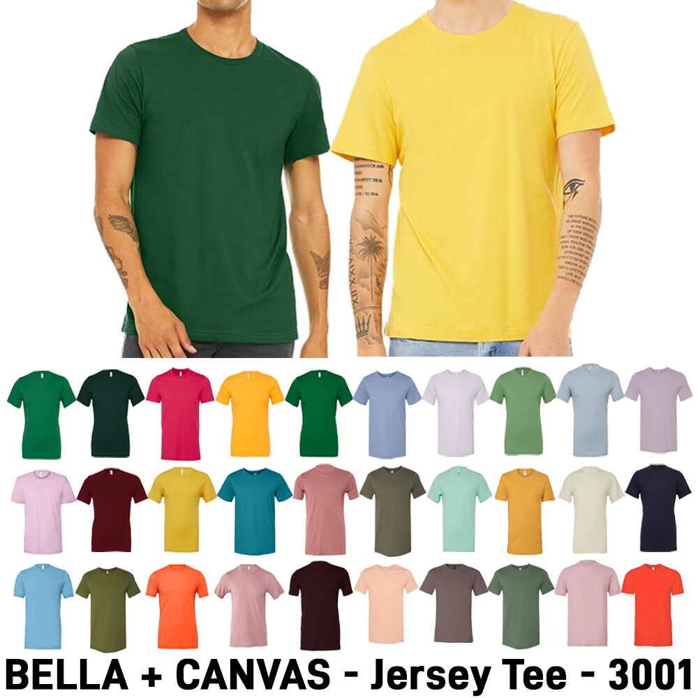 BELLA+CANVAS BC3001 Unisex Short Sleeve Jersey Crew Neck Stylish T-Shirt