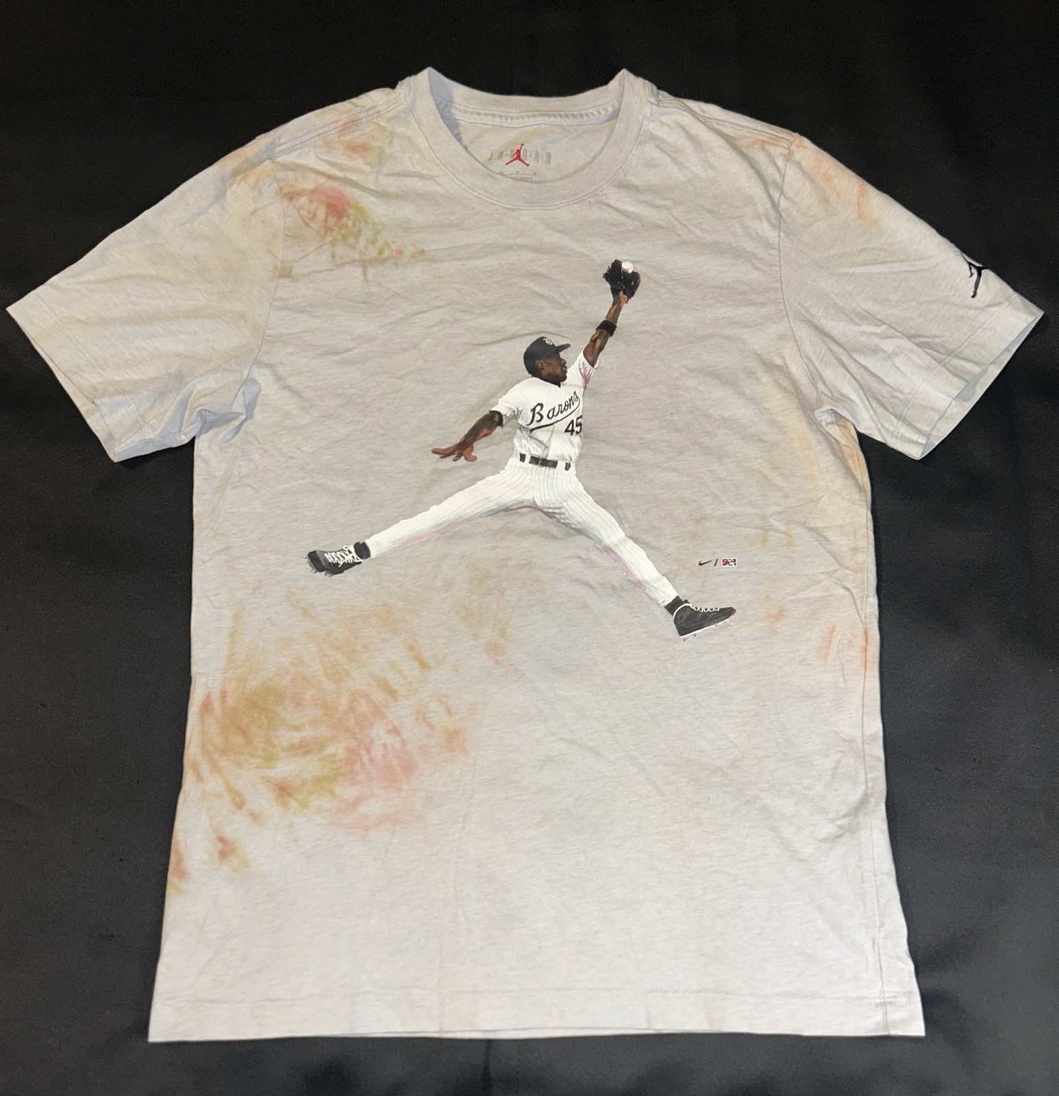 Air Jordan Shirt Mens Size Small Gray Birmingham Barons Jumpman Logo Baseball