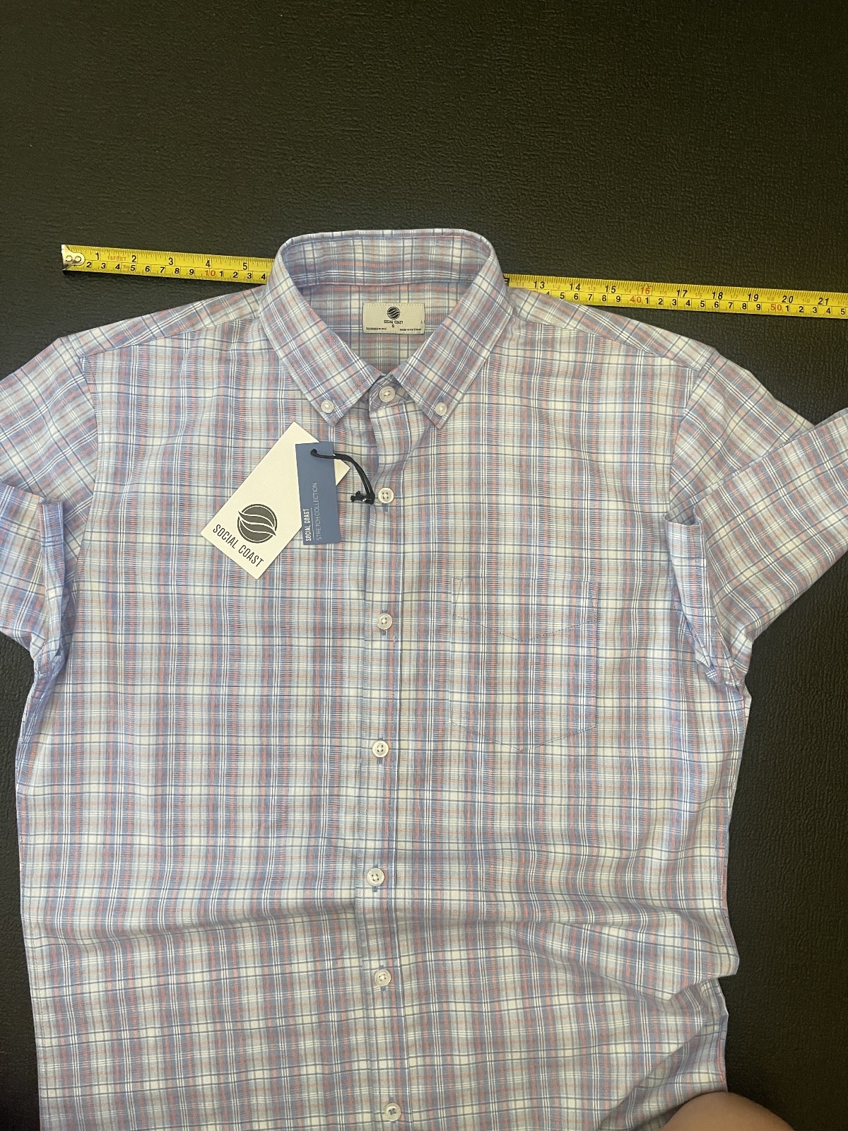 SOCIAL COAST Sz S Button-Down Casual/Smart Light-Multi-Colored Ment’s Shirt