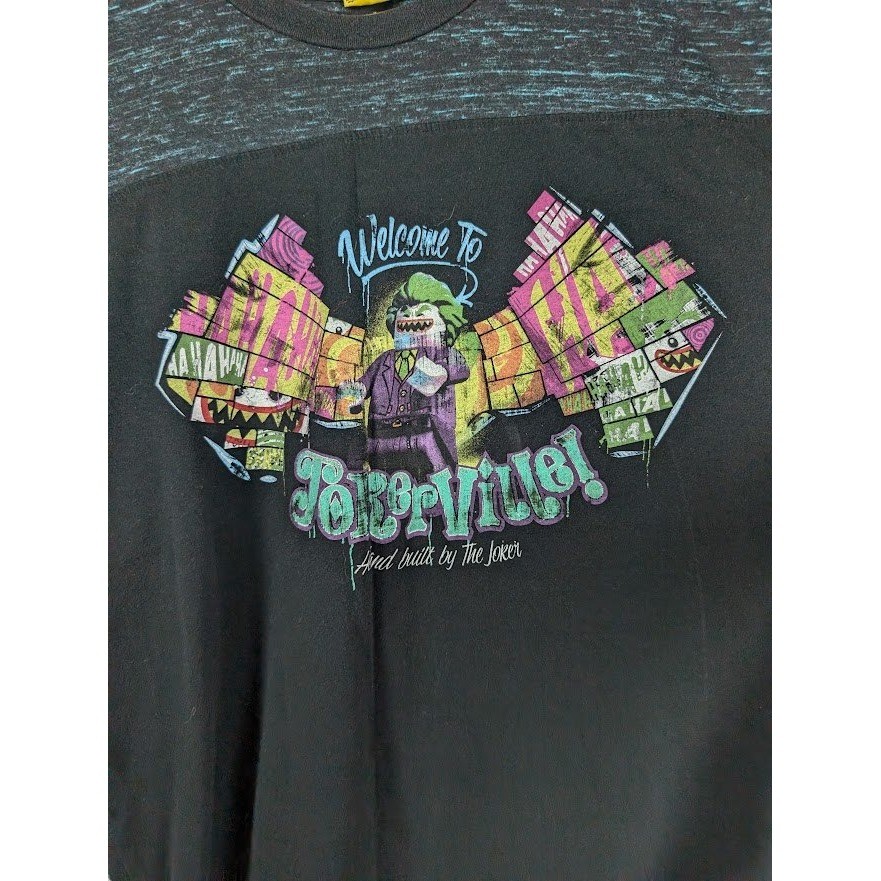LEGO Batman Movie T-Shirt Mens XL DC Comics Welcome to Jokerville Graphic Casual