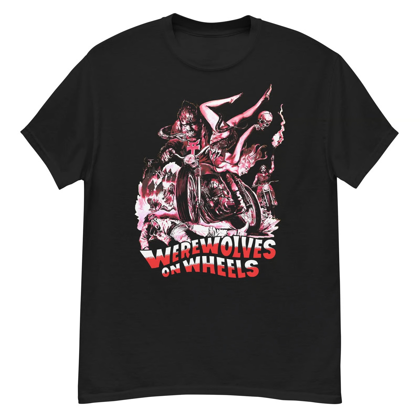 Werewolves on Wheels cult horror film fan art t-shirt