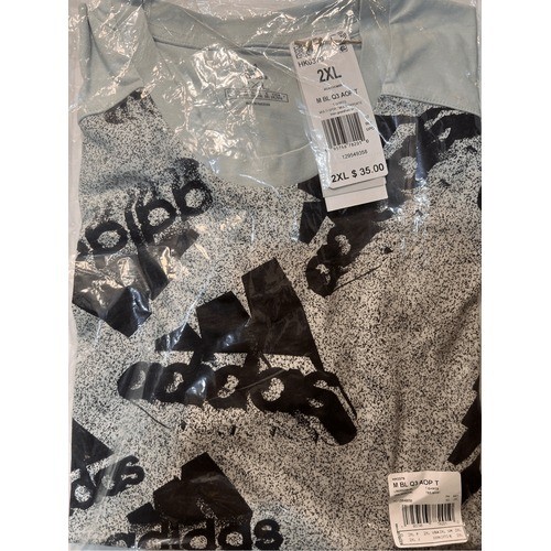 Adidas Logo All Oversize Logo cotton T-shirt Linen Green/Halo Silver Men 2XL NWT