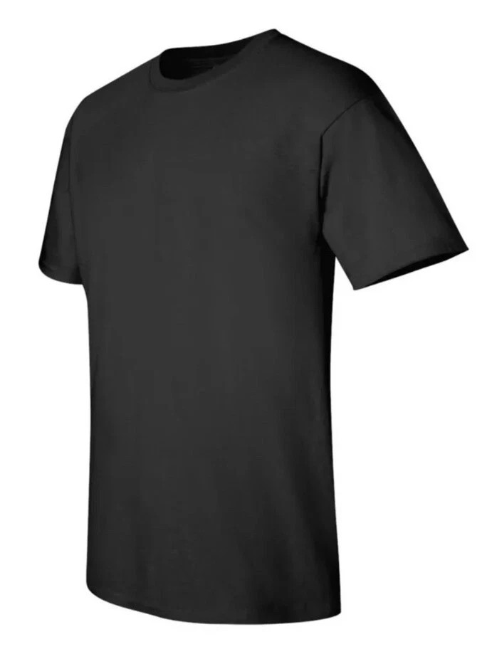(2 PACK) Gildan Adult T-Shirts DryBlend 50/50 G8000 cotton/polyester Large BLACK