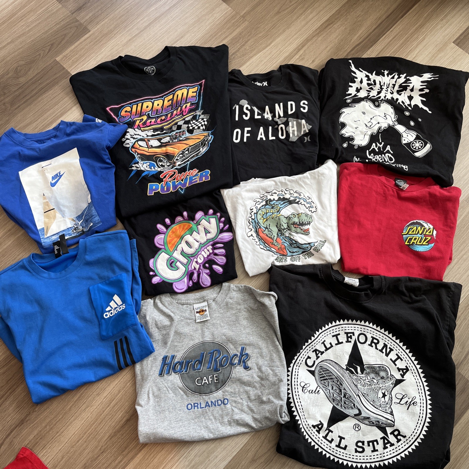 Lot Of 10 Y2K Skate Band Music Streetwear T Shirt Lot Graphic Print Multi Color
