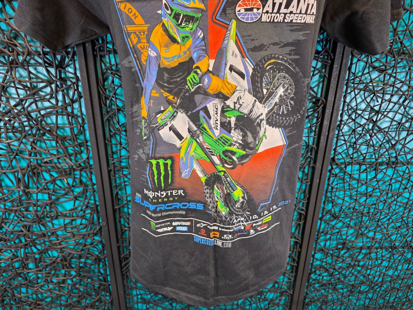 AMA SUPERCROSS T SHIRT MENS SZ. M BLACK 2021 ATLANTA MOTOR SPEEDWAY RACING NEW
