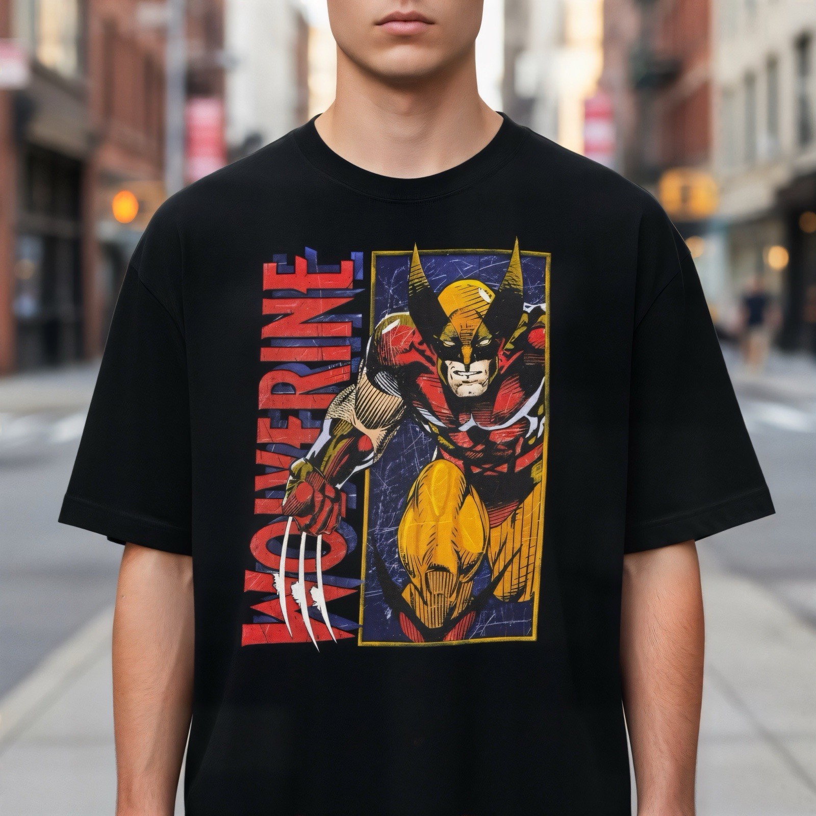 Marvel Wolverine Claw Graphic T-Shirt Tee MEN’S MEDIUM Black X-Men Comic Art NEW