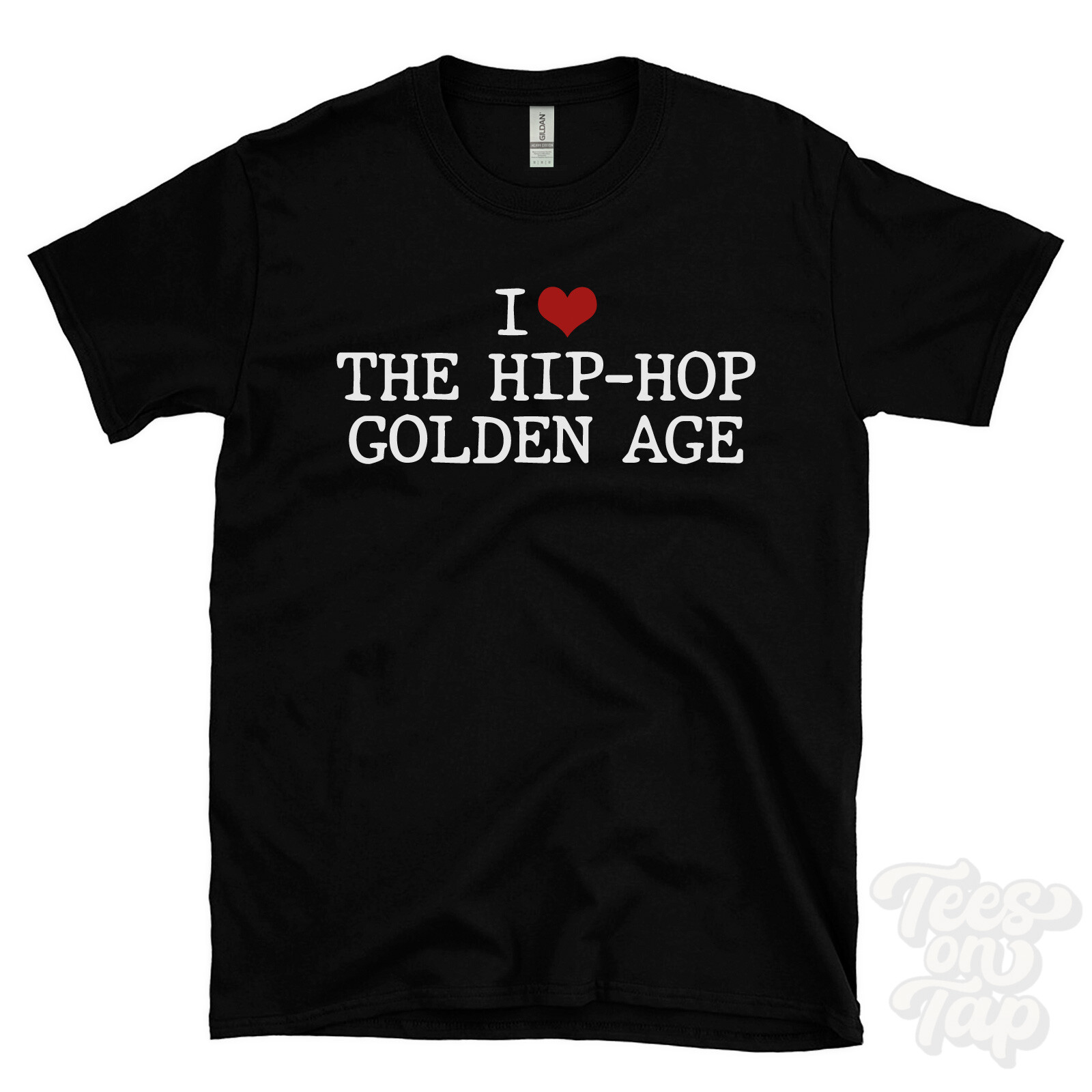 I LOVE THE HIP-HOP GOLDEN AGE T-SHIRT heart music rap 80s legends beats genres