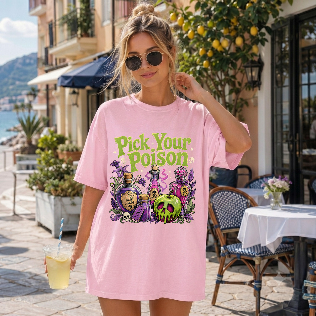 Comfort Colors® Spooky Pick Your Poison Toxic Apple Girl Fall Festival Art Tee
