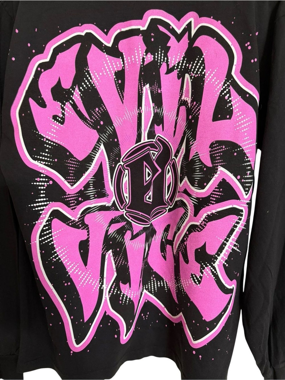 NWT Evil Vice Black & Pink Graphic Long Sleeve Tee Size Small