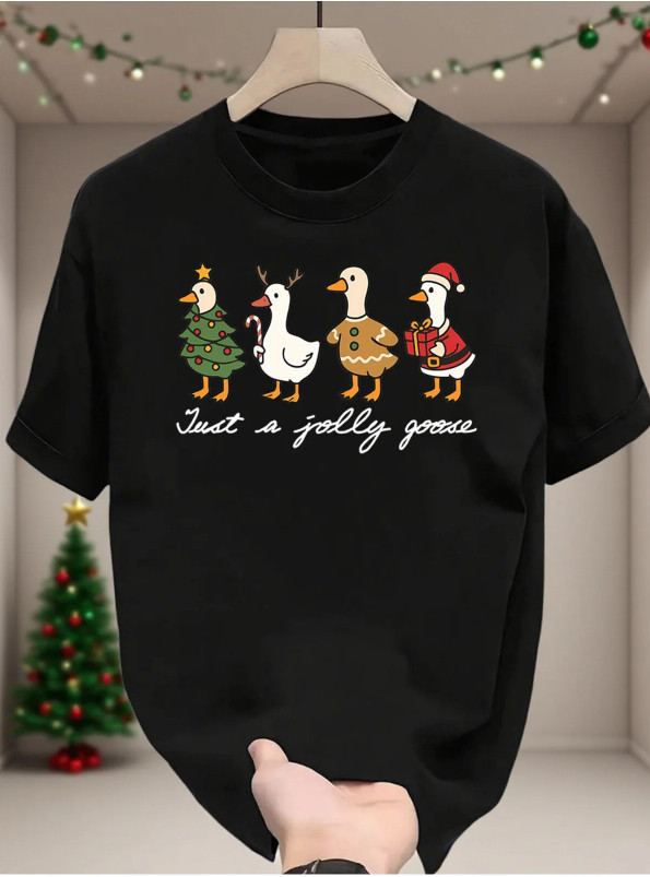 Hot Merry Christmas Duck Black full size t-shirt CH027