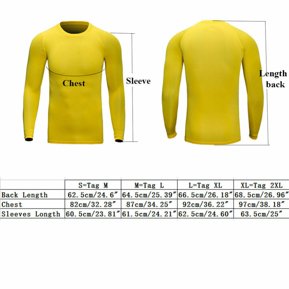 Mens Running Soft Long Sleeve Johns Liner Moisture Wicking T-Shirt Gym Tight Top