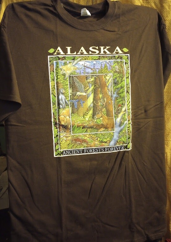 Ray Troll Ancient Forest Alaska Old Growth New adult t-shirt 3X, 2X, XL, L, S