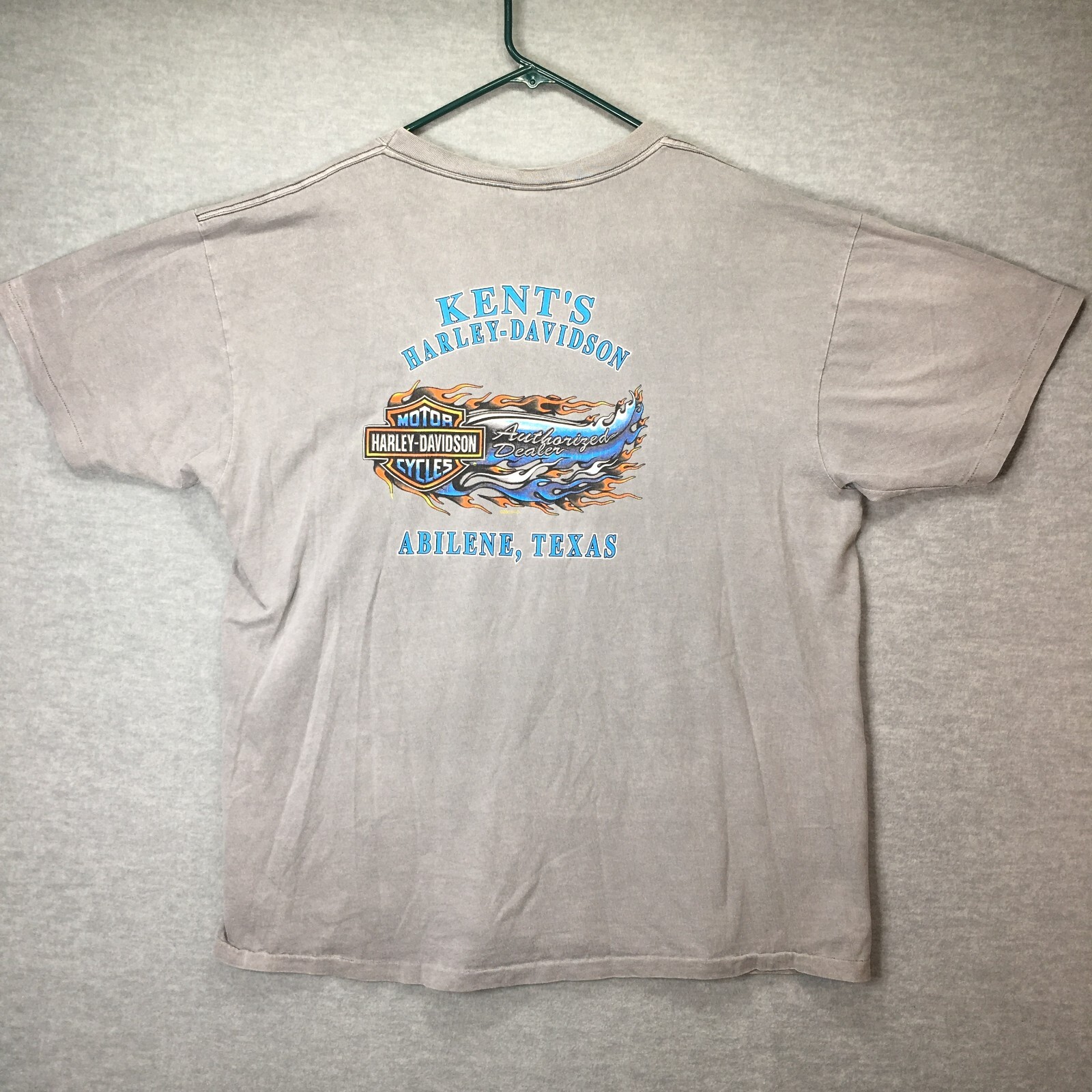 2001 Harley Davidson Abilene Texas Men’s Graphic Tee Gray Size XL Kent’s