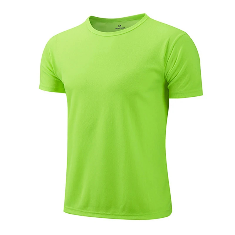 Men Short Sleeve Running t-Shirt Quick Dry Sport Gym Shirt Man Bodybuilding Fitn