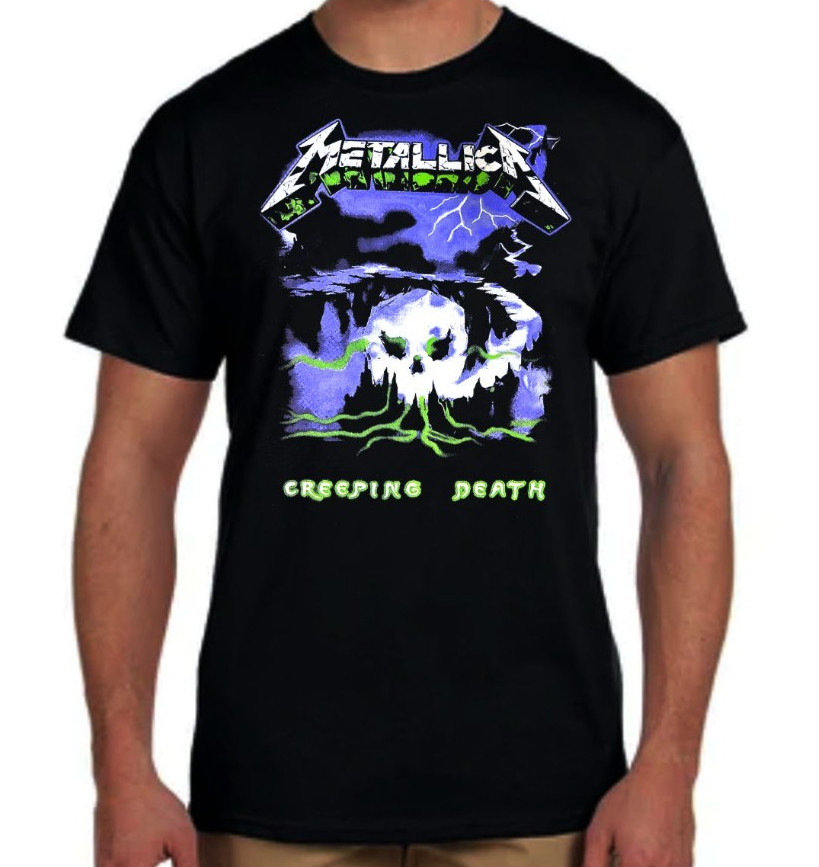 Metallica Creeping Death Heavy Metal Band Men’s Black T Shirt (Multiple Designs)
