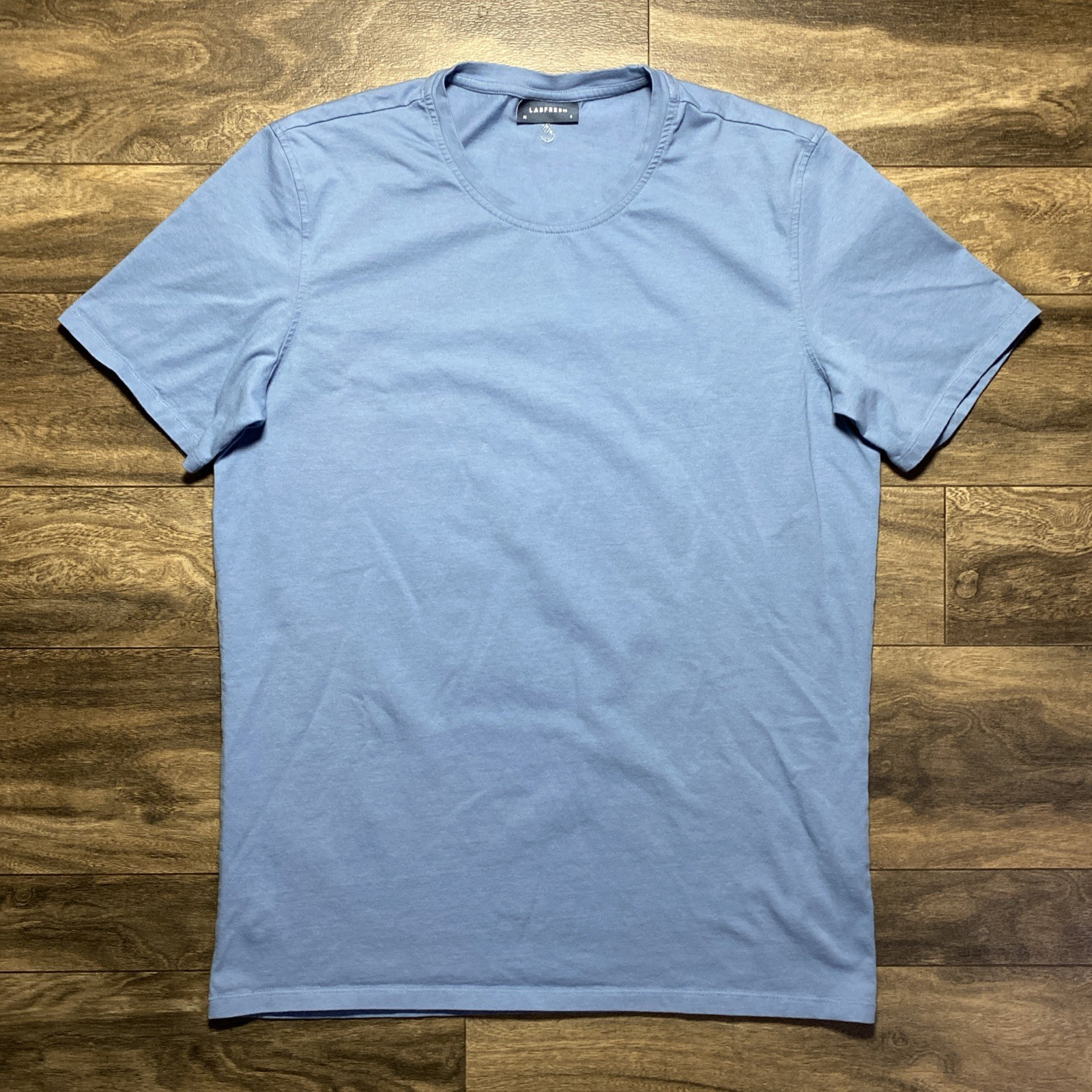 LABFRESH Men’s Blue T-Shirt – Size XL Made in Portugal Stretch Knit Cotton Blend