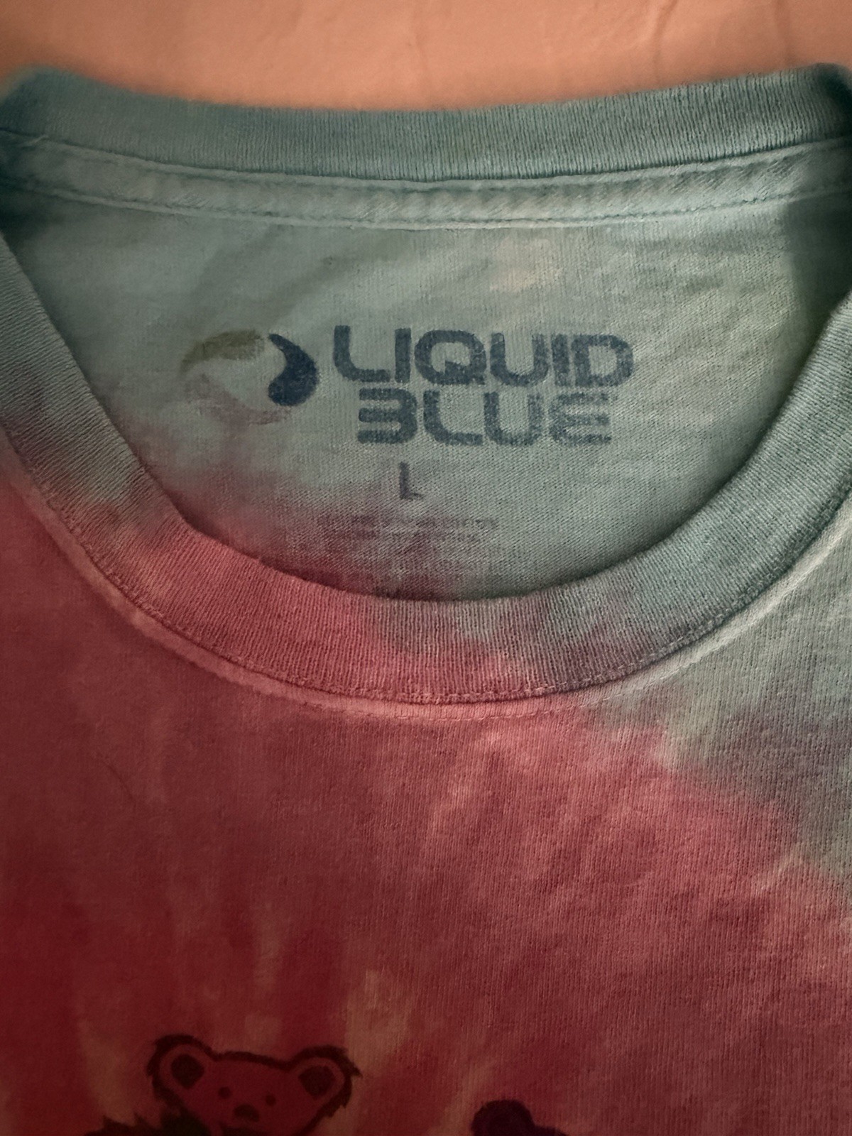 Liquid Blue Grateful Dead Spiral Bears Tie Dye TShirt Large See Desc For Sizing