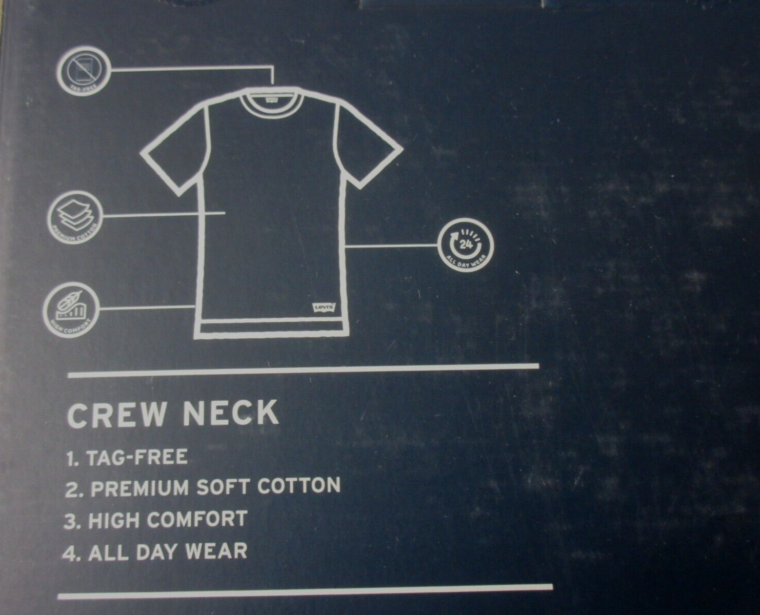 Levi’s Men’s Crewneck Premium Cotton 3 Pack Tee shirts White NIB Ships Free
