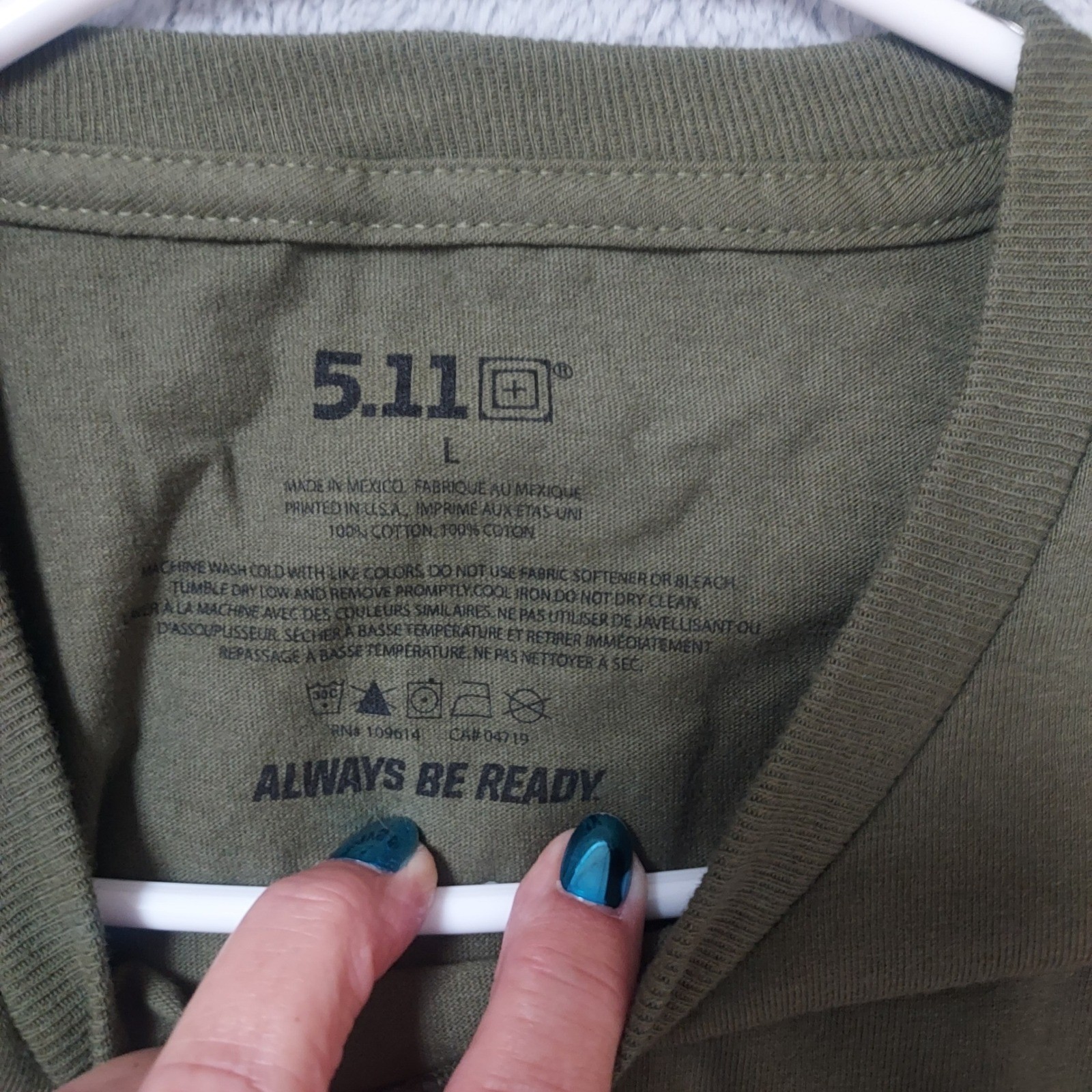 NEW 511 Tactical Shirt Mens Large Graphic Tee Always Be Ready Green Military NWT