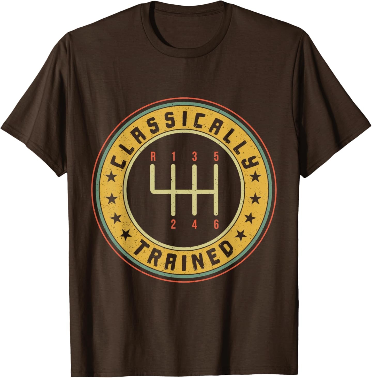 Classically Trained Car Guy Manual Transmission Dark Chocolate T-Shirt S3