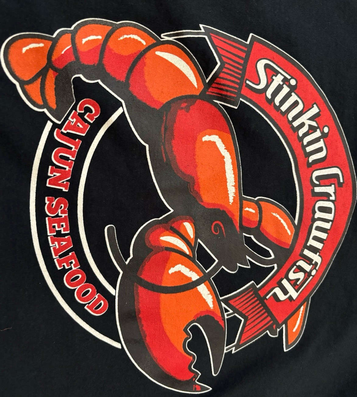 VTG.Stinkin Crawfish Cajun Seafood Restaurant Employee Work Uniform Unisex XL