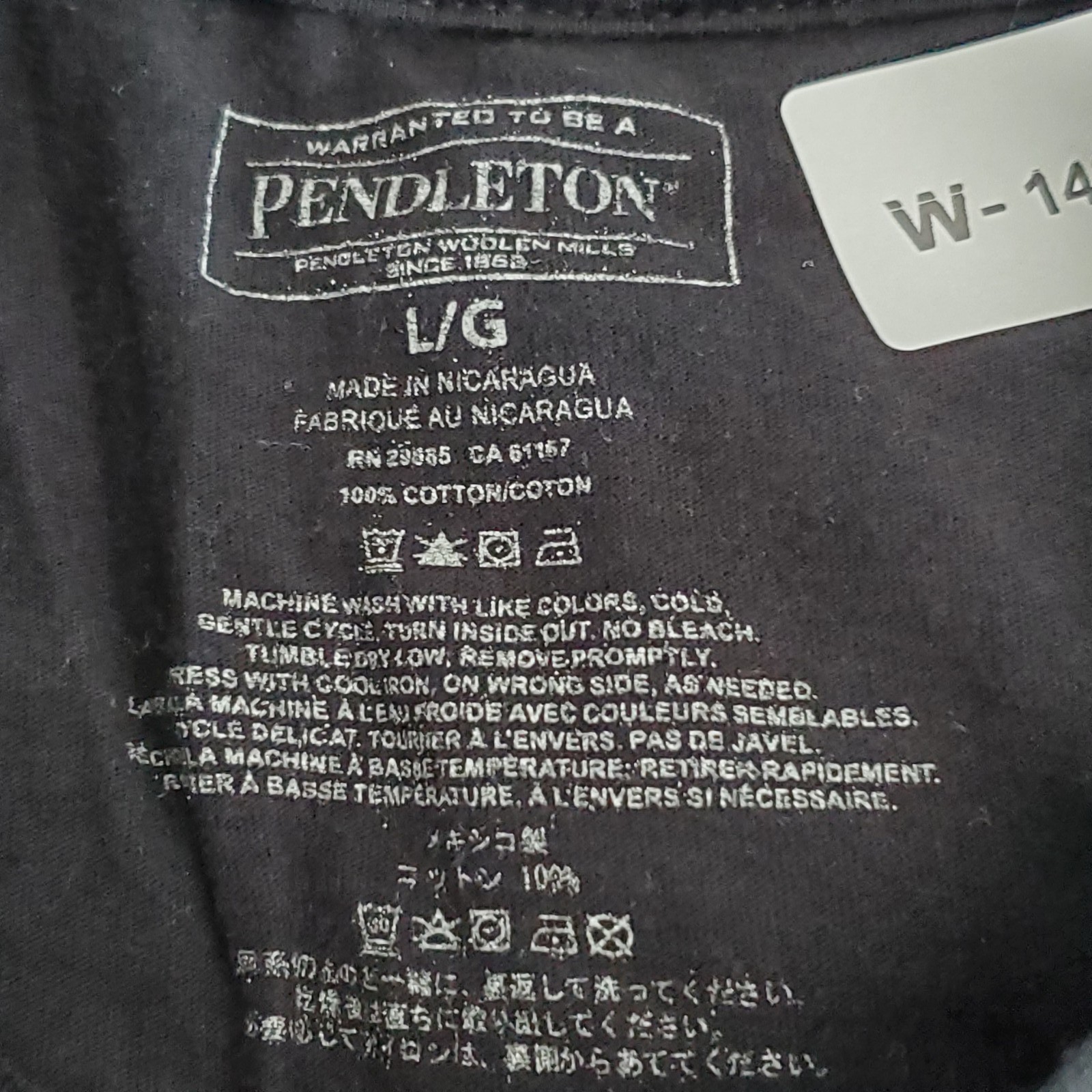 Pendleton Men Shirt L/G Black Graphic Short Sleeve