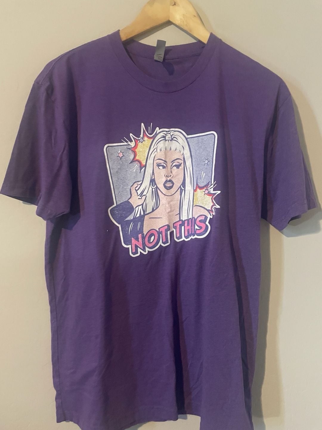 Next Level Apparel Pop Art Graphic Tee Purple “Not This” T-Shirt
