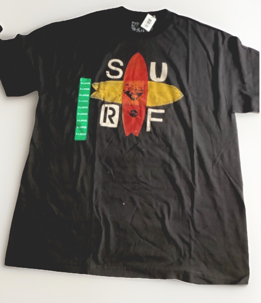 NEW Local Motion Hawaii Surf Black Hawaiian T-shirt Surfboard Size XL GIFT IDEA