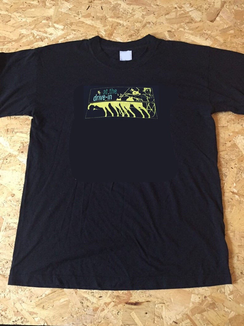 90S AT THE DRIVE IN BAND T-SHIRT remake shirt, black shirt, rock band TE5313