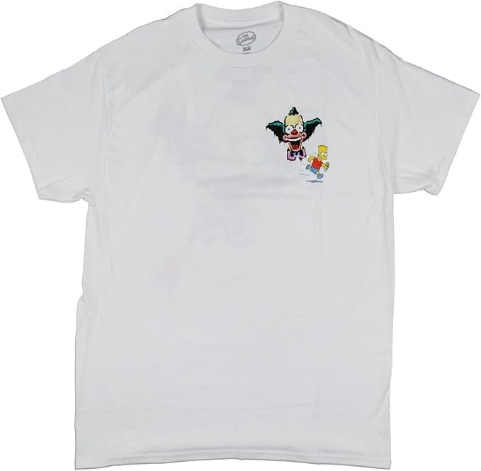 The Simpsons Mens Bart Graffiti Krusty The Clown Double-Sided Shirt New S, M