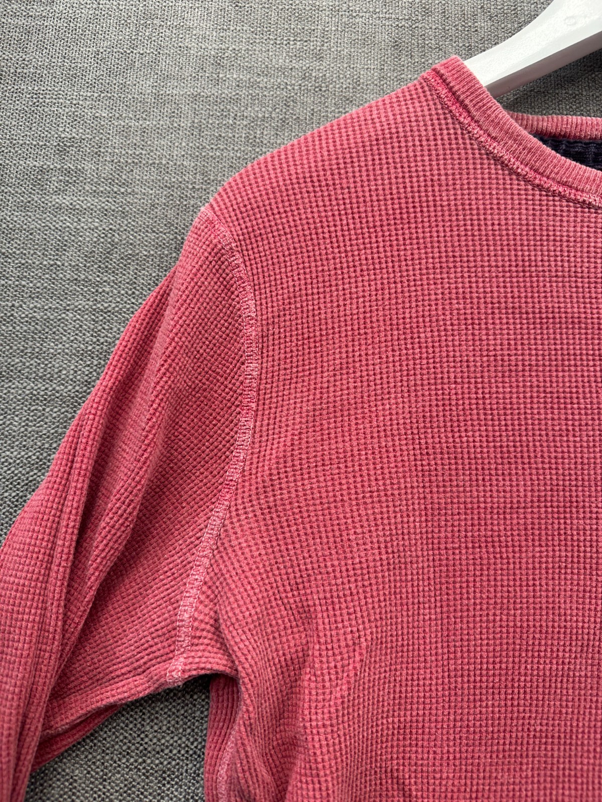 Vintage American Eagle Outfitters Shirt Mens Medium Pink Cotton Waffle Knit