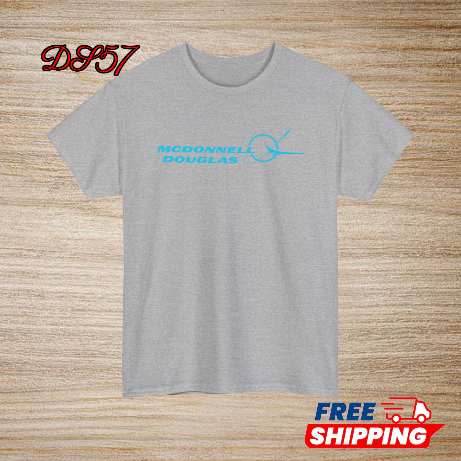 McDonnell Douglas Aircraft Logo Black/Navy/White/Grey/Red/Blue T-Shirt S-5XL
