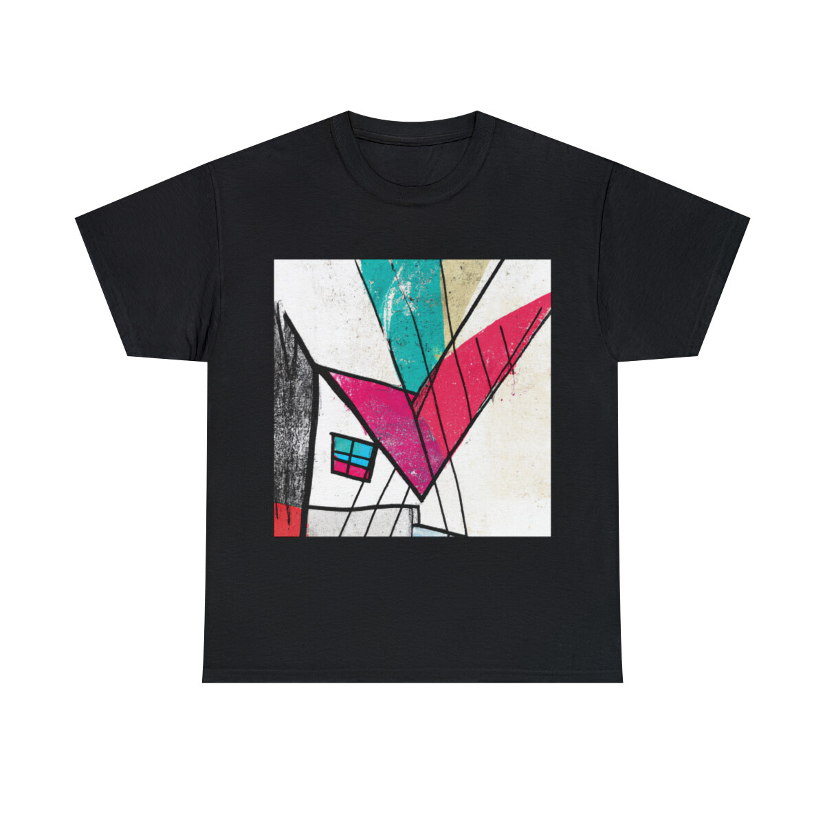 Contemporary Abstract Art T Shirt Unisex Adult Vibrant Bold Modern Expressionism