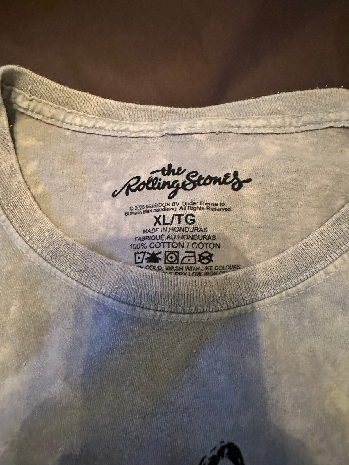 OFFICIAL Rolling Stones grey stone washed tshirt Size XL
