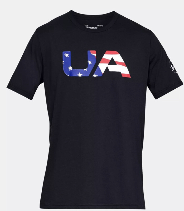 Under Armour Men’s Athletic UA Freedom USA T-Shirt S/S 1333352 Black Small NWT