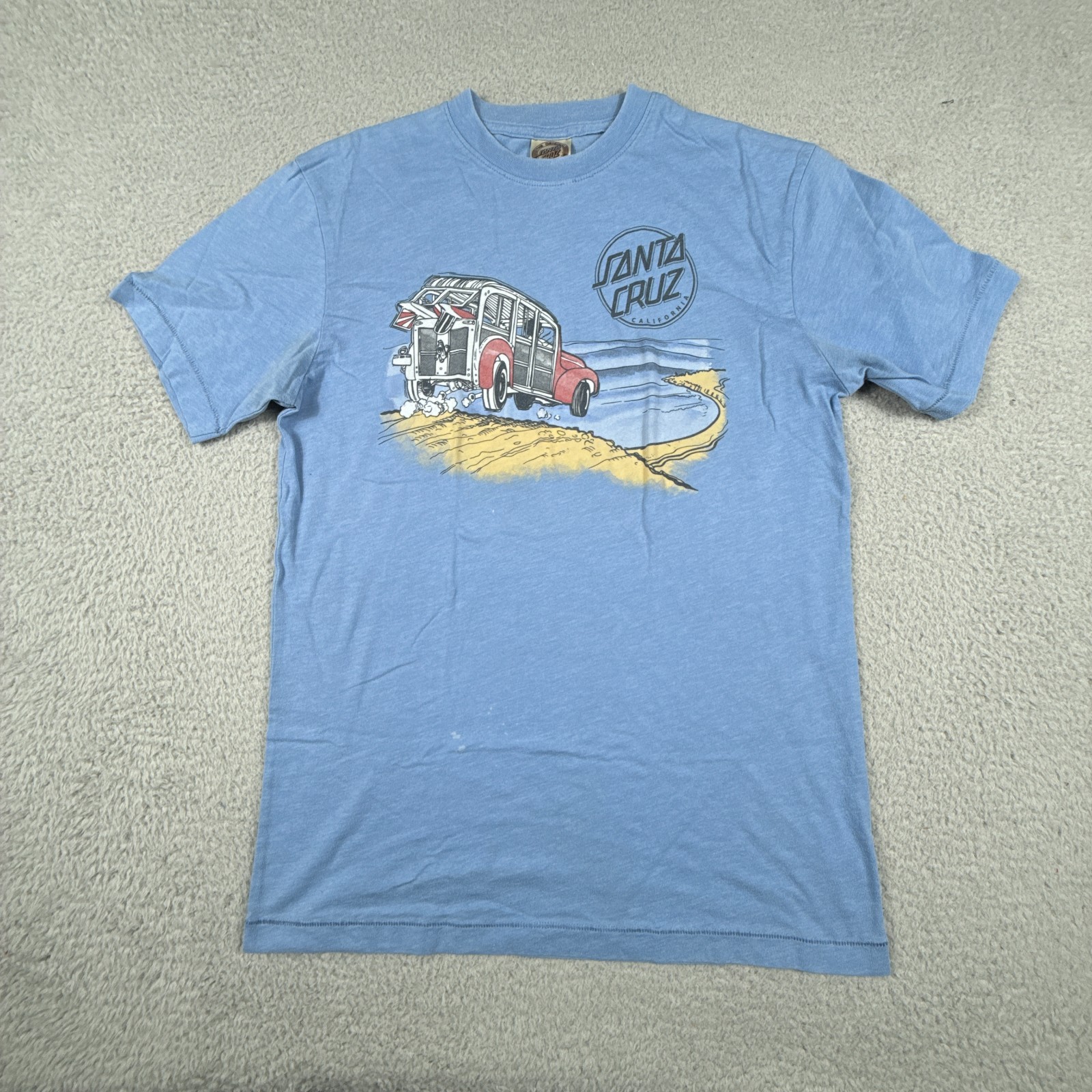 Vintage Santa Cruz Skateboards T Shirt Men Medium Blue Single Stitch Made in USA