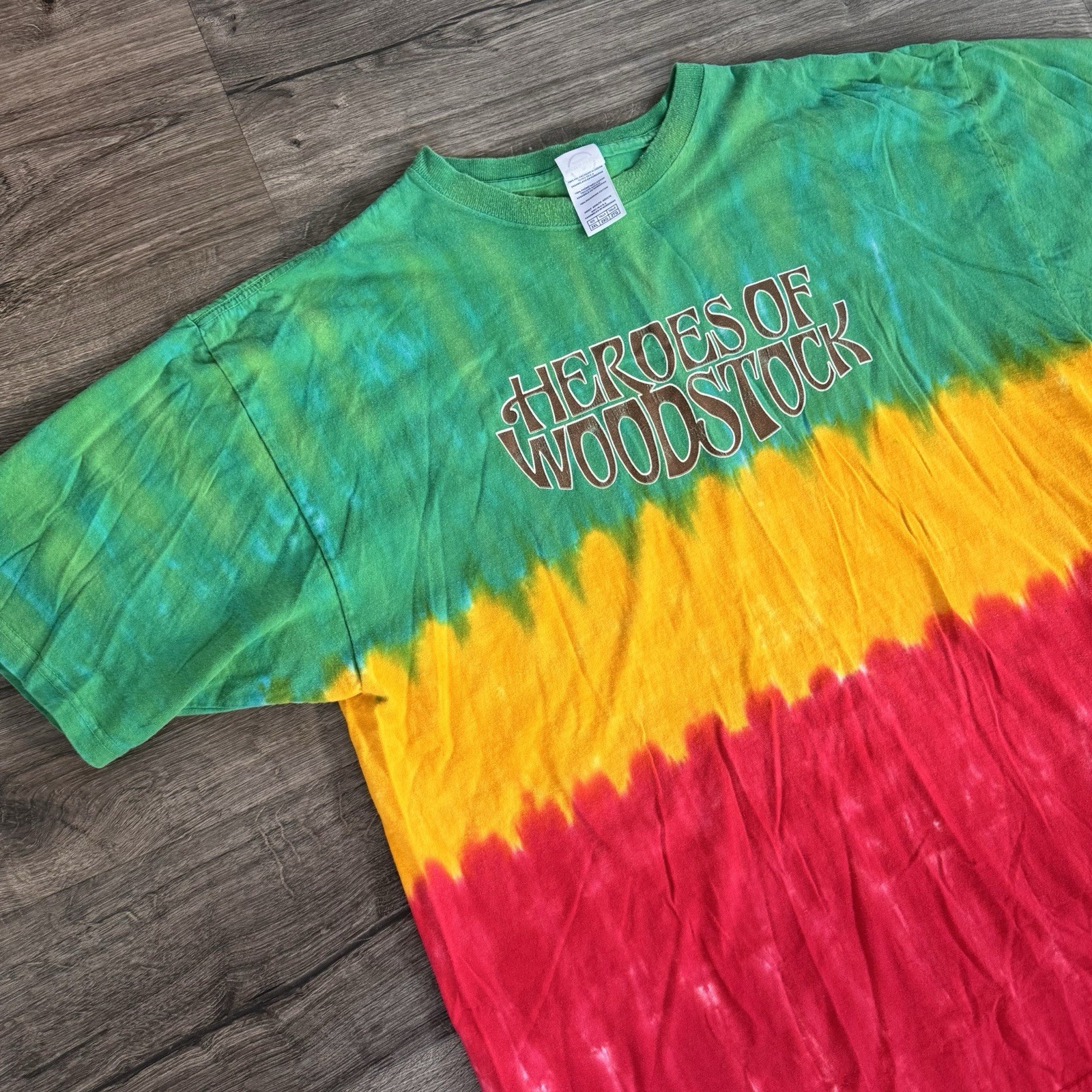 Heroes Of Woodstock Tour T Shirt 2009 Men’s 2XL Y2K 40th Anniversary Tie Dye