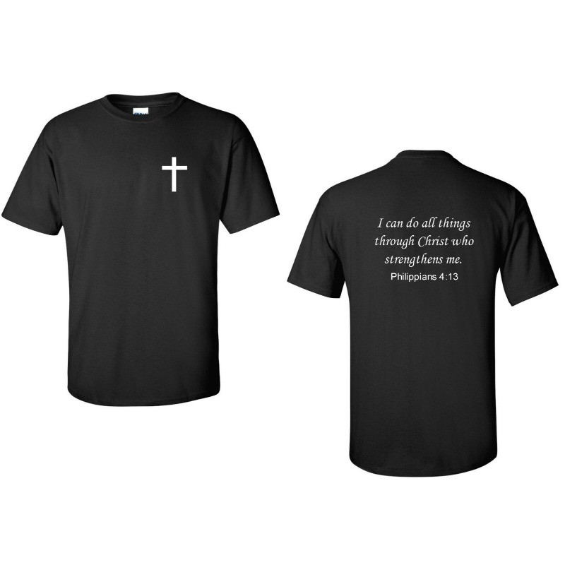 Philippians 4:13 T-Shirt Bible Verse God Jesus Christian Conservative New Shirt
