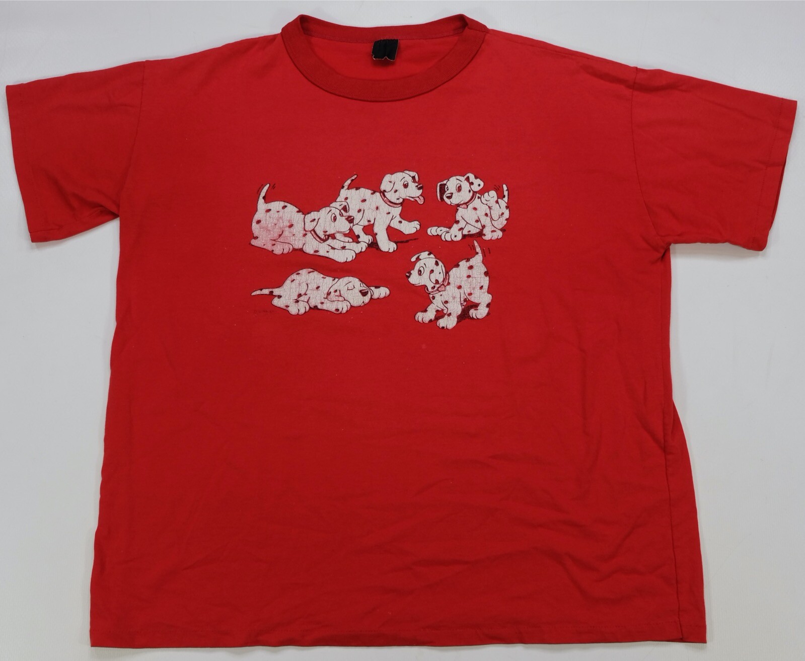 Rare Vintage DISNEY 101 Dalmatians Dogs Playing Single Stitch T Shirt 90s Red