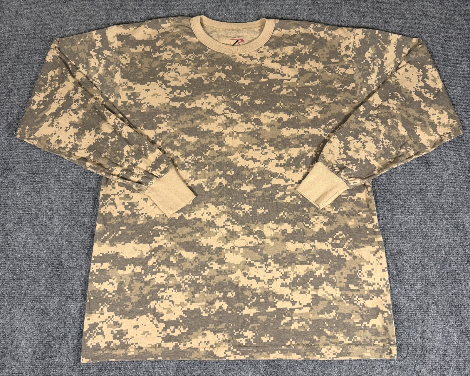 Rothco Mens Digital Camo Tan Camoflauge Hunting Long Sleeve Skater T-Shirt-