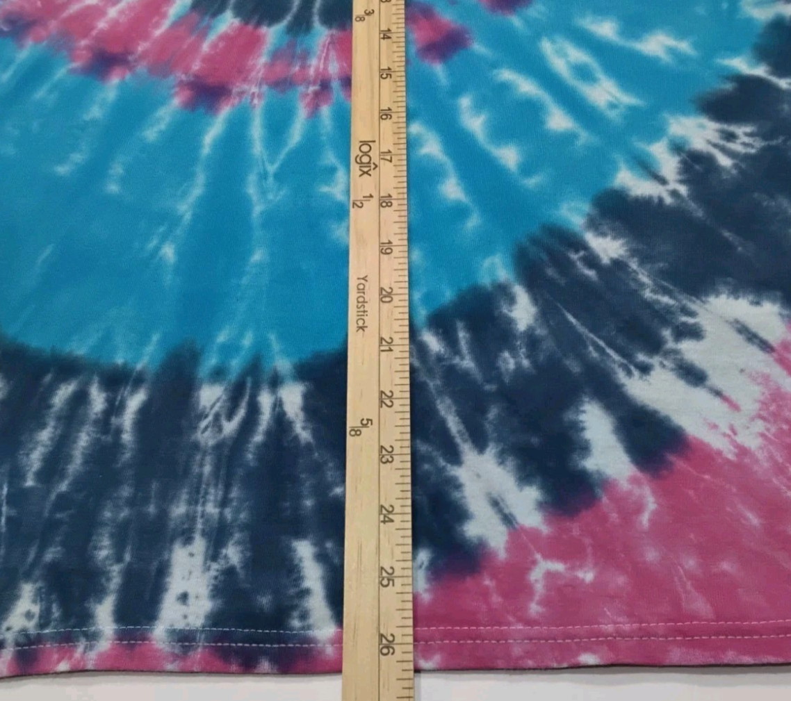 New Tie Dye Men’s T-Shirt Pink Blue Adult Small Multicolor Summer Spiral