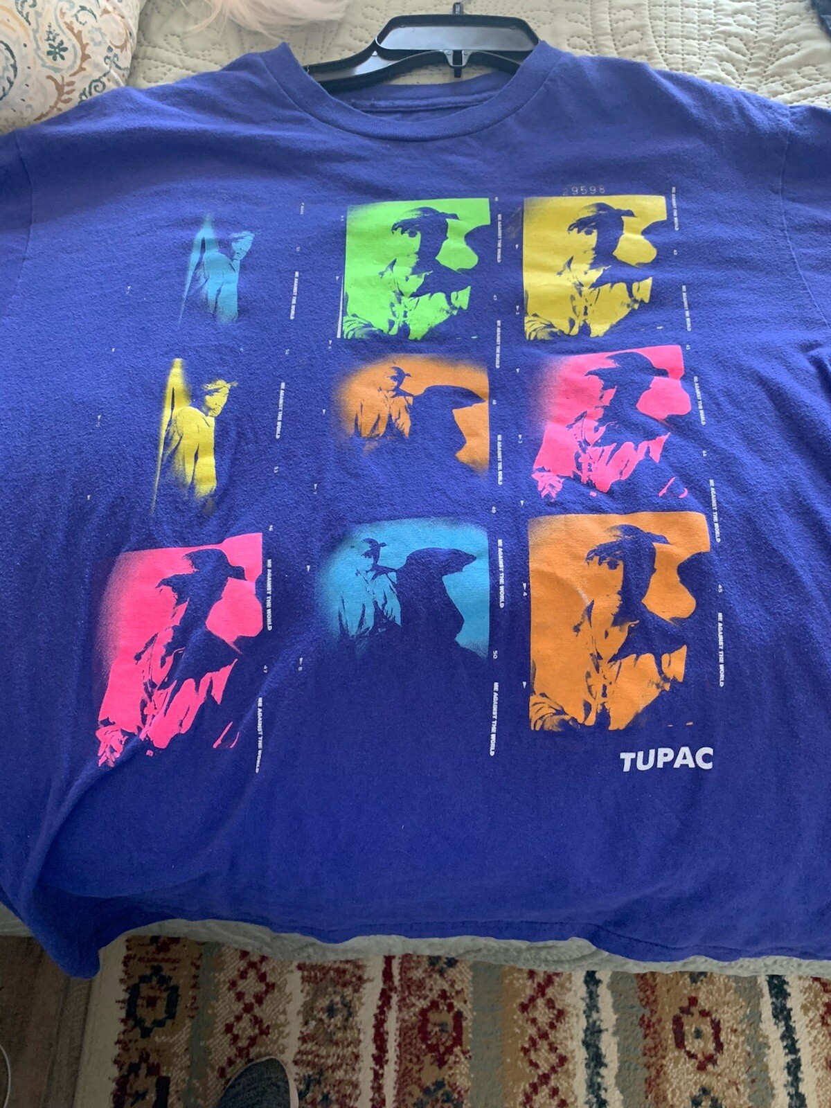 Tupac 29598 Men’s Purple “Me Against The World” Graphic Tee On 2Pac Label Sz L