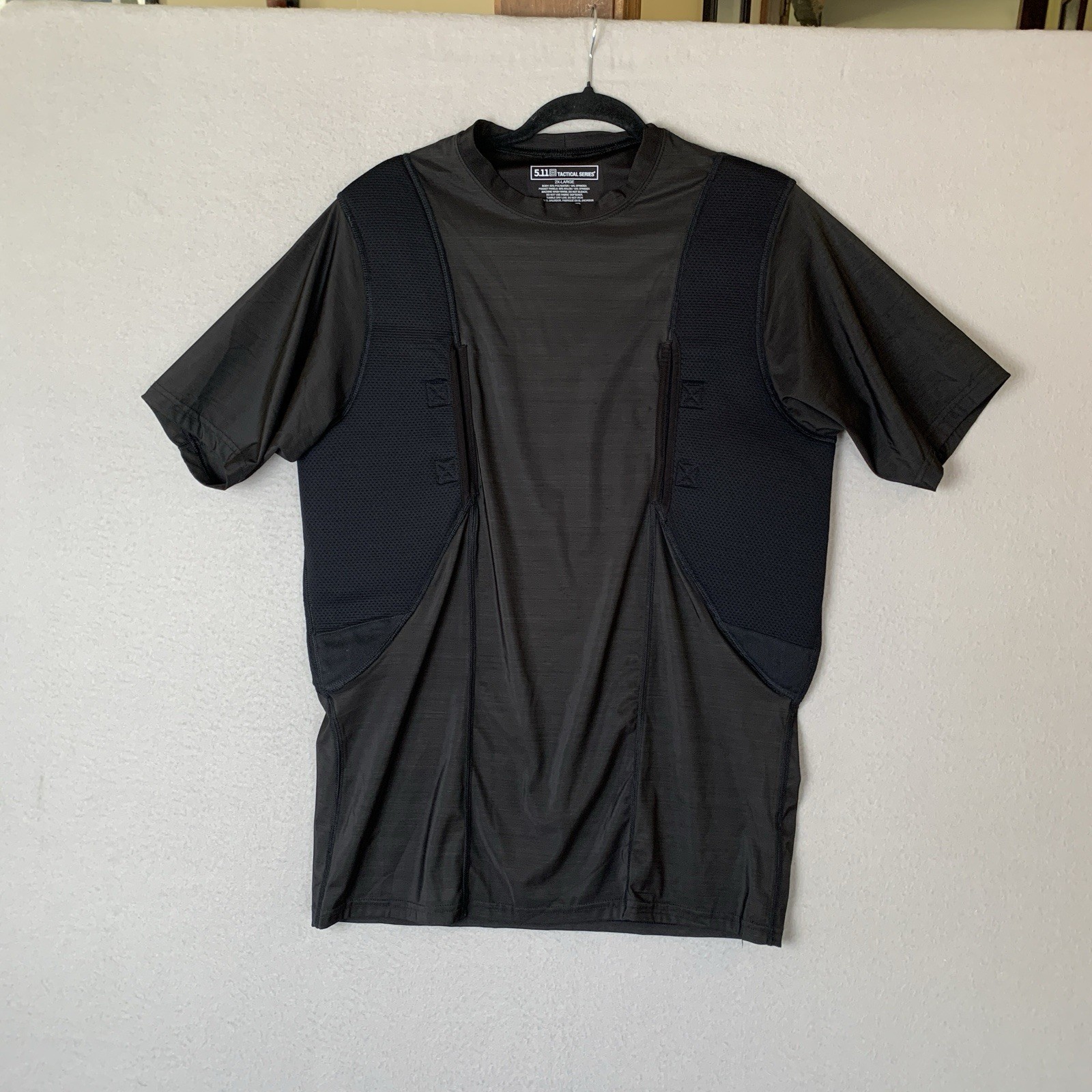 5.11 Tactical Holster Shirt Men 2XL Black Concealed Carry Undershirt Stretch