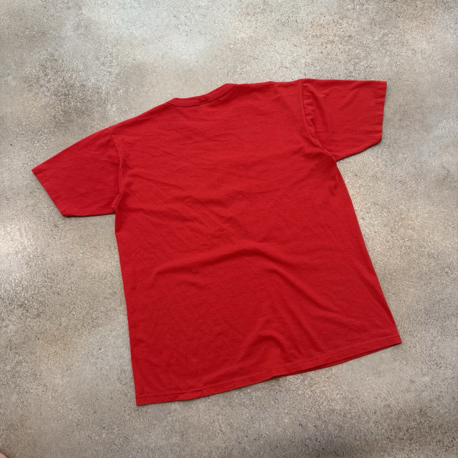 Vintage 80s EHS Class Of ‘58 Russell Athletic Tee Shirt Large Red Retro Cat