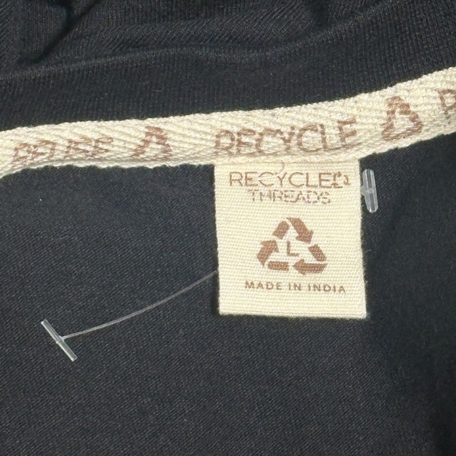 Recycled Threads Lowkey Black Graphic Streetwear T-shirt NWT