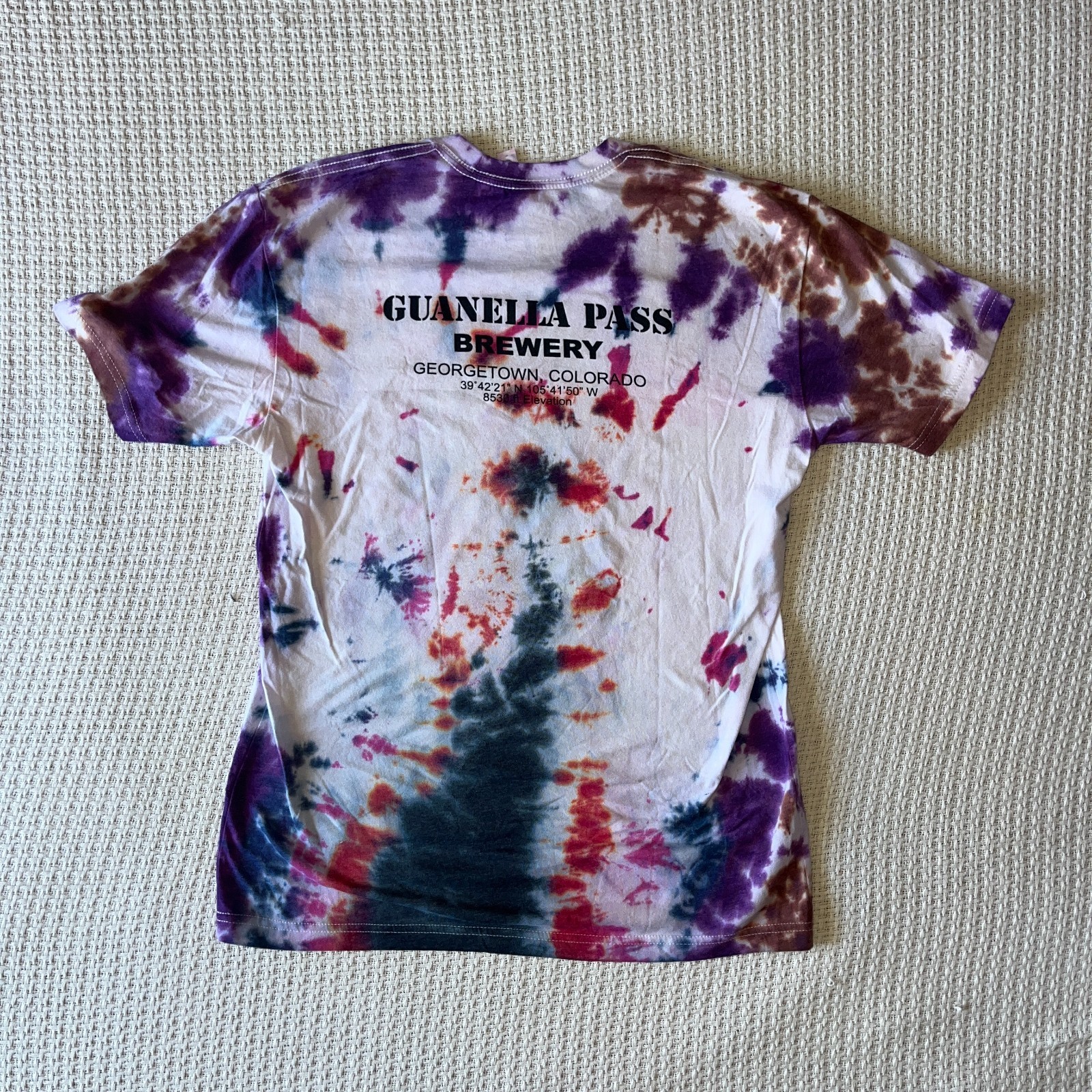 Guanella Pass Brewery t-shirt tie-dye t-shirt size men’s medium Georgetown, Co.