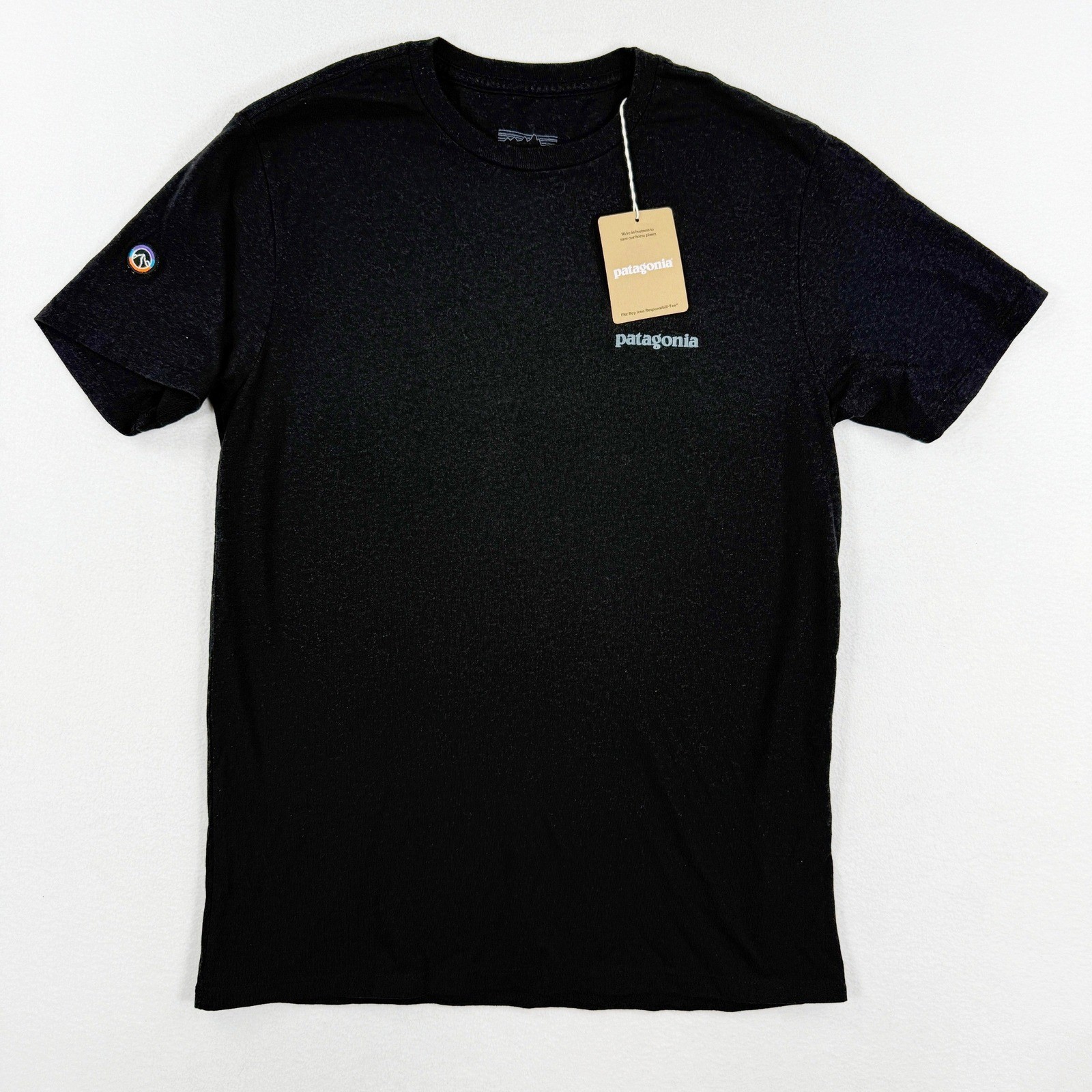 Patagonia Responsibili-Tee Tshirt Size M Mens Black Fitz Roy Icon 37665 NEW