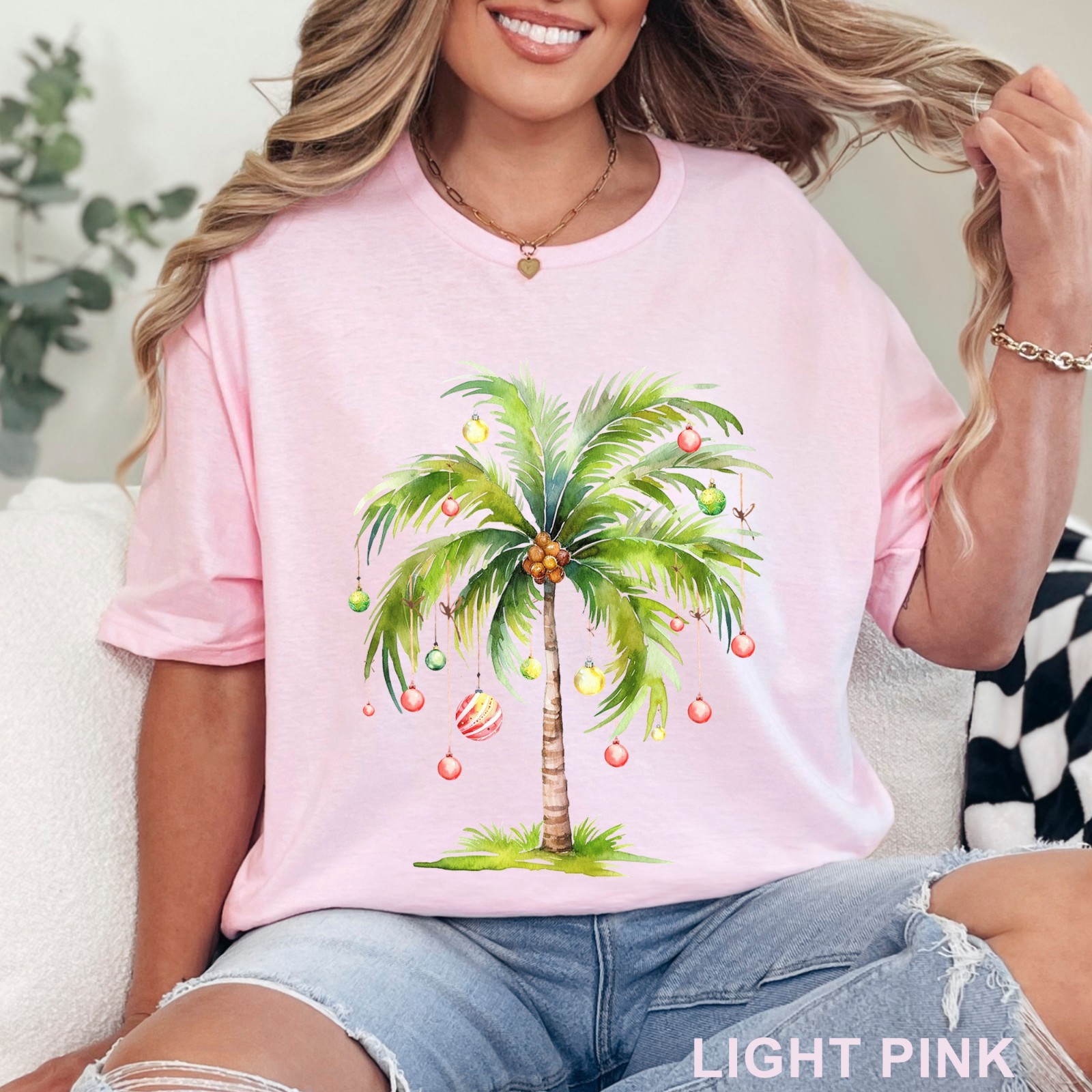Christmas Palm Tree Shirt, Christmas Tree Tee, Tropical Palm Christmas, 203733